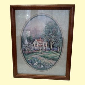 Home interior country cottage. Homco co F. Buckley picture frame